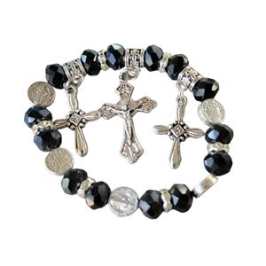 Three Cross Bracelet Black